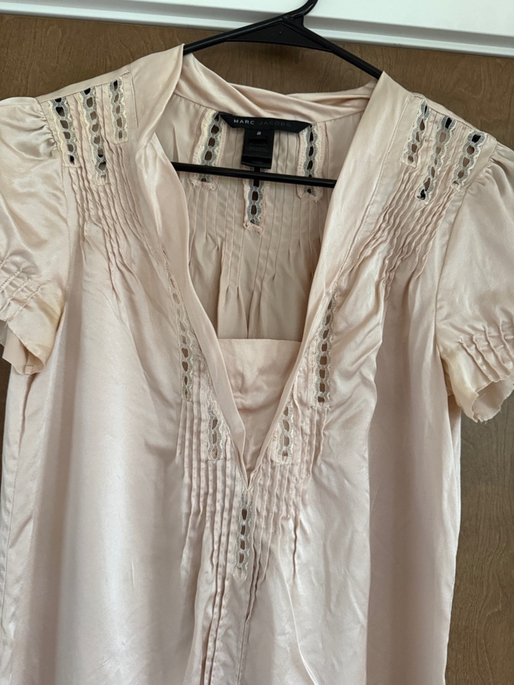Vintage Marc Jacobs Silky blush pink Blouse with Pintuck Detail - Picture 10 of 10